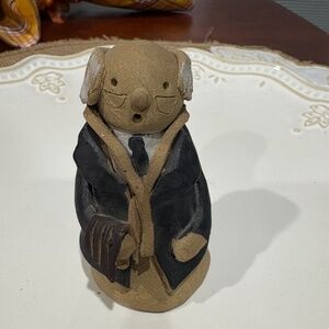 Gill Tilley Pottery vintage ceramic candle snuffers / figurines (3-3.25” Tall)